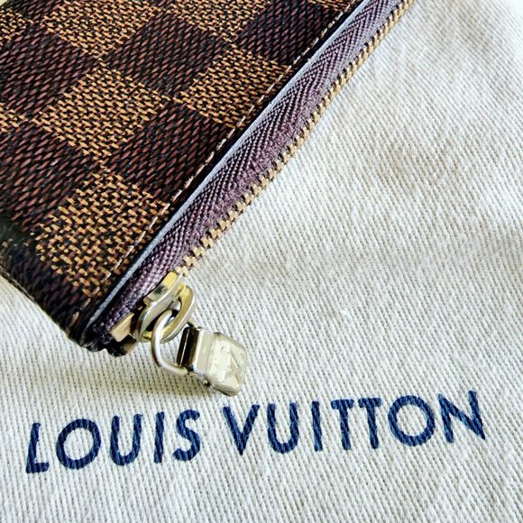 Louis Vuitton Pochette Cles Damier Ebene Canvas Coin Purse Excellent Condition - Picture 11 of 15